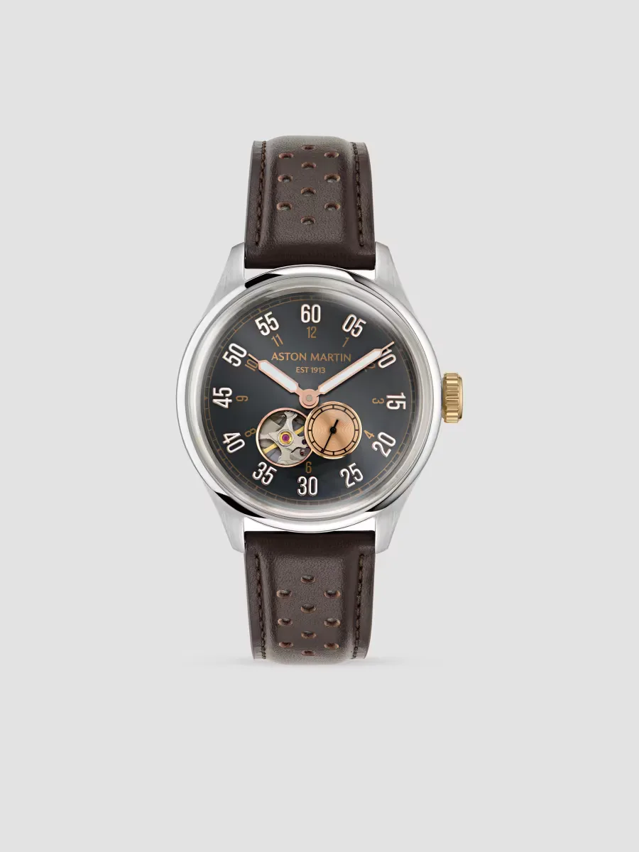 TS1 Automatic Stainless Steel & Leather-Strap Watch 41MM by Aston Martin