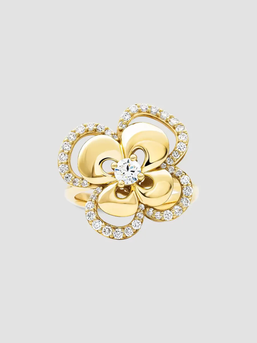 Ischia 18K Yellow Gold & 0.71 TCW Diamond Flower Ring by Miseno