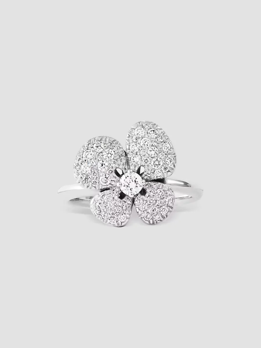 Ischia 18K White Gold & 0.74 TCW Diamond Flower Ring