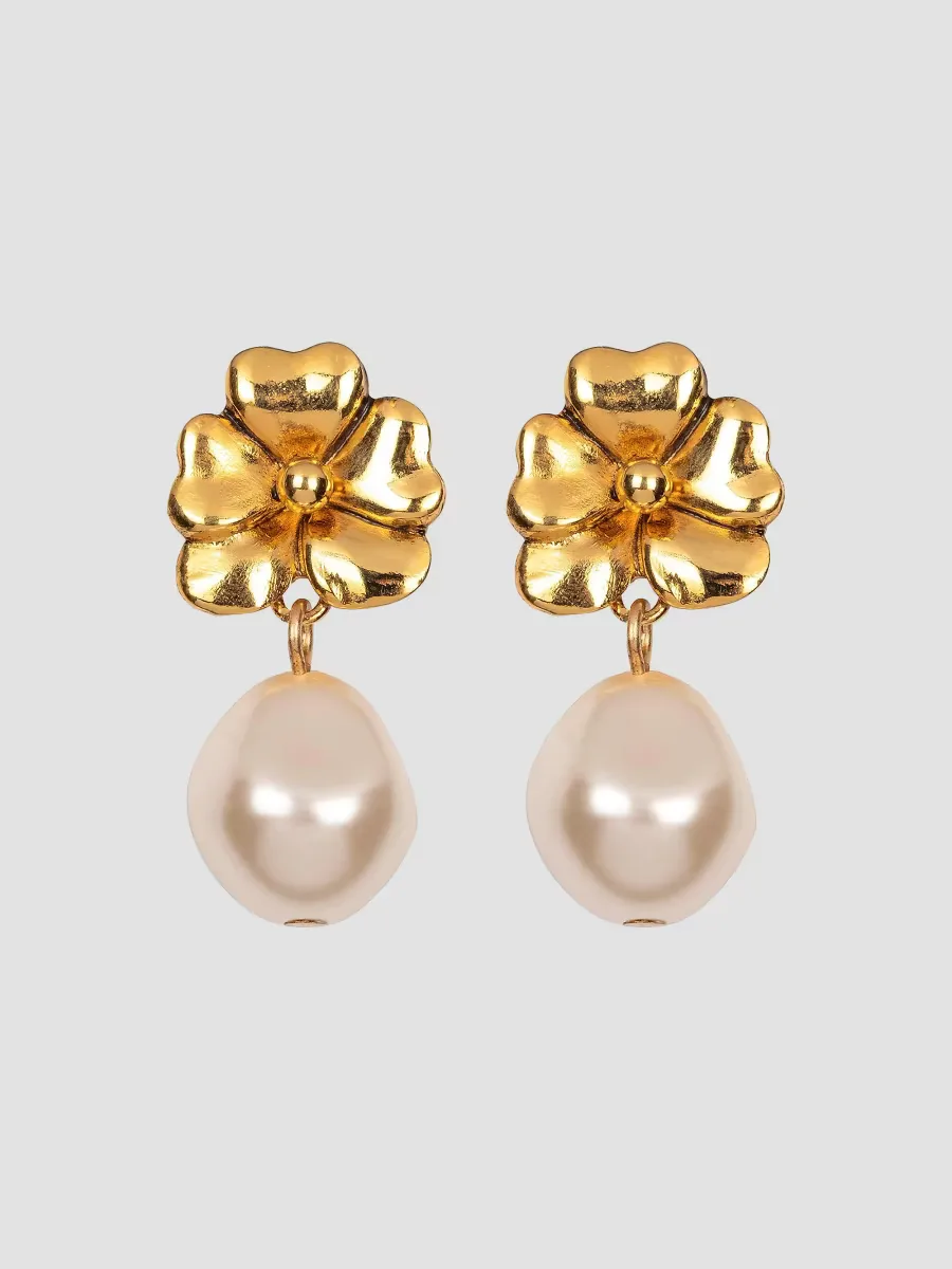 Jennifer Behr Luiza 18K-Gold-Plated & Imitation Pearl Drop Earrings by BEHR