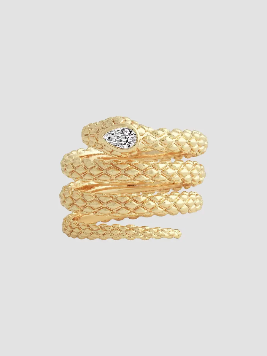 Serpent 18K-Gold-Plated & Cubic Zirconia Wrap Ring by Anabel Aram