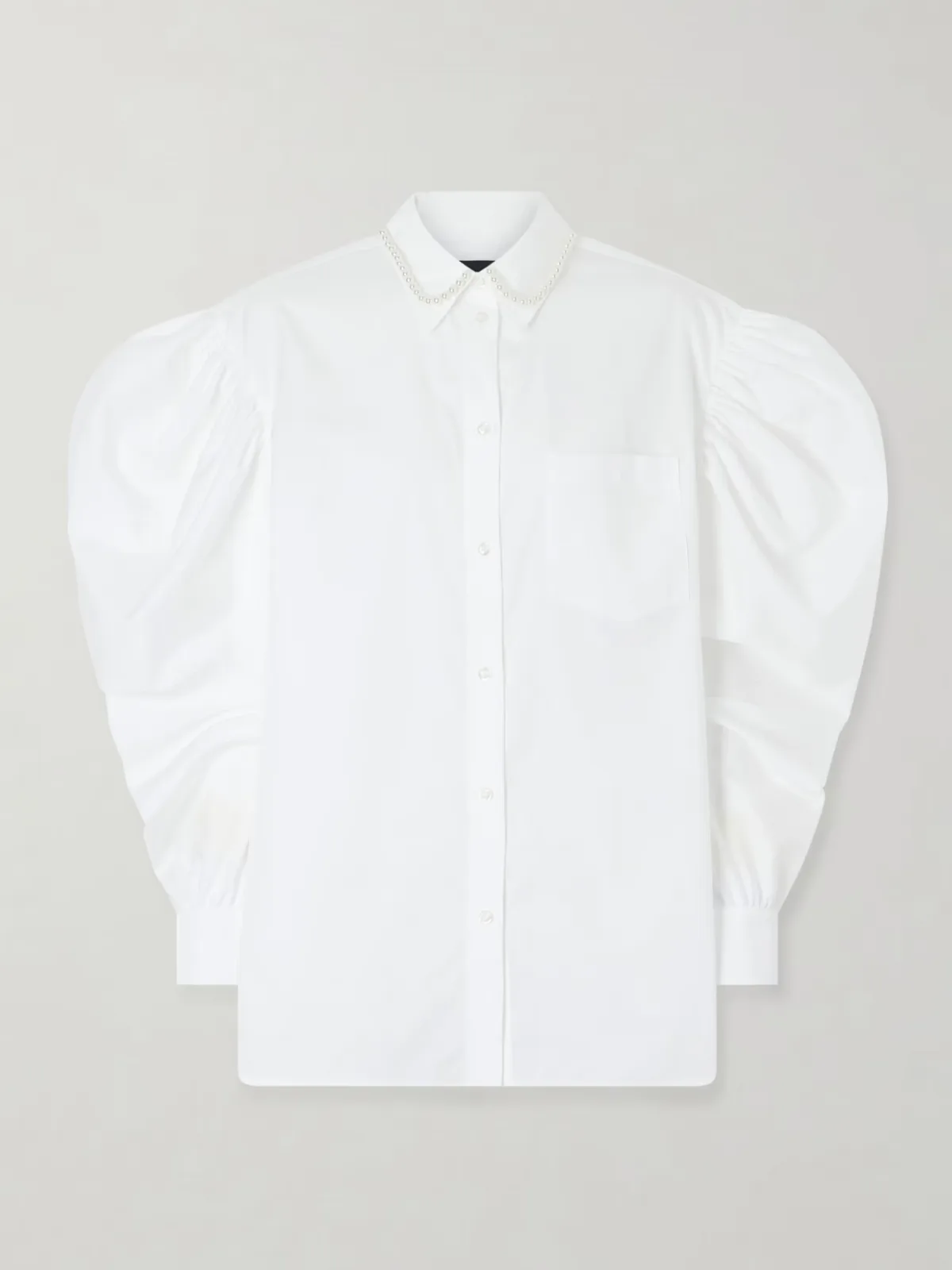 - Embellished Cotton-poplin Shirt -