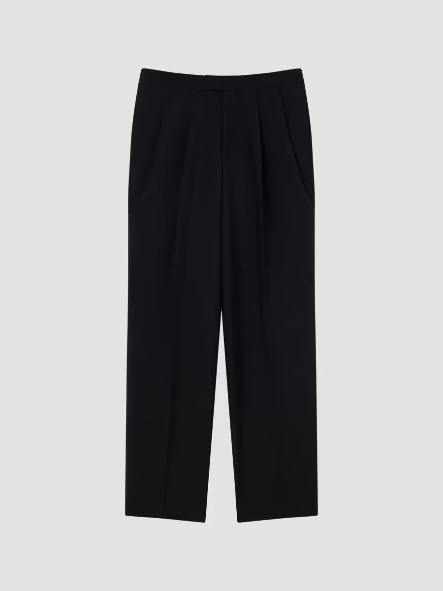 Double Pleated Pants in Wool and Mohair
