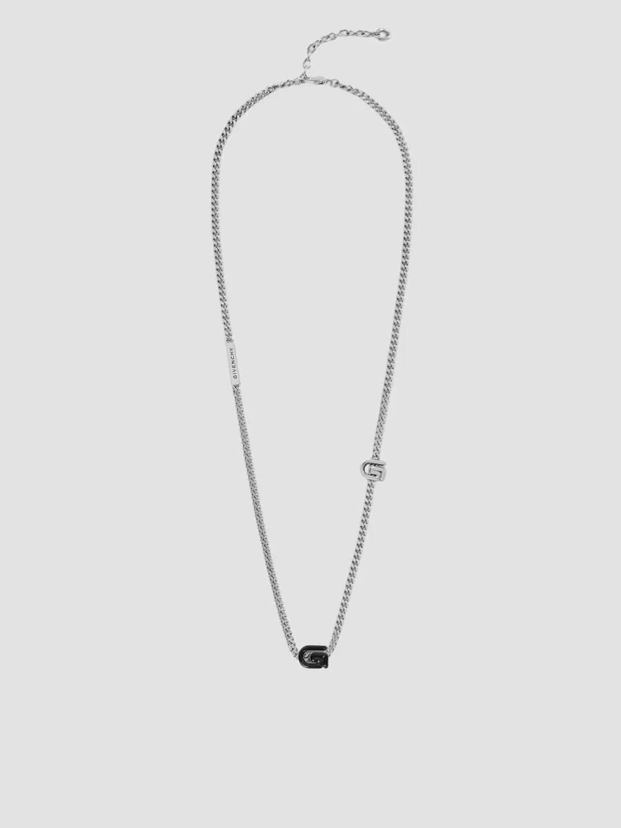 G Line Necklace in Metal and Enamel by GIVENCHY