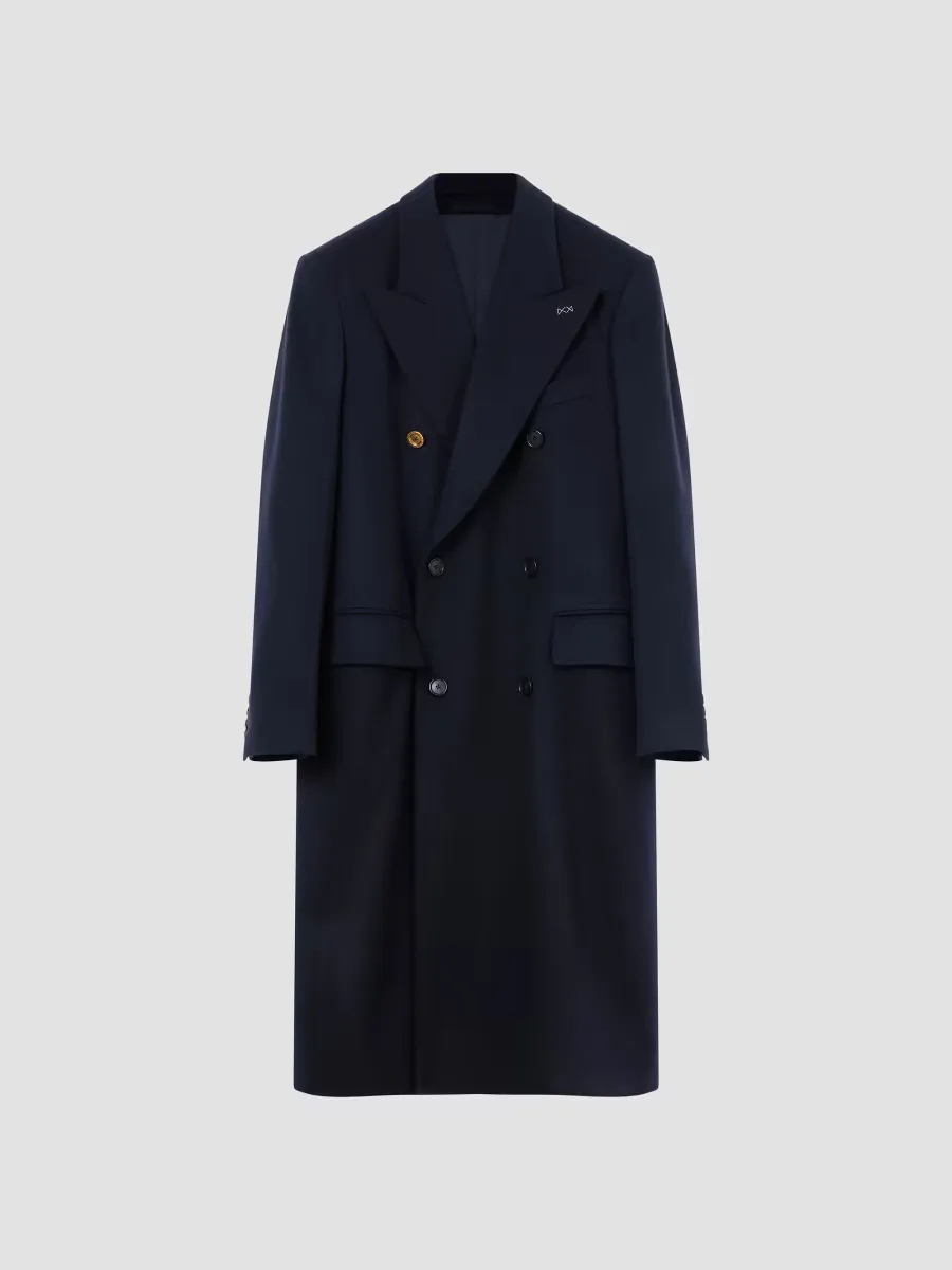Double-Breasted Coat in Wool and Cashmere