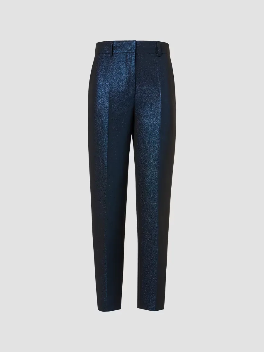 Feryn Metallic Tapered-Leg Ankle Pants