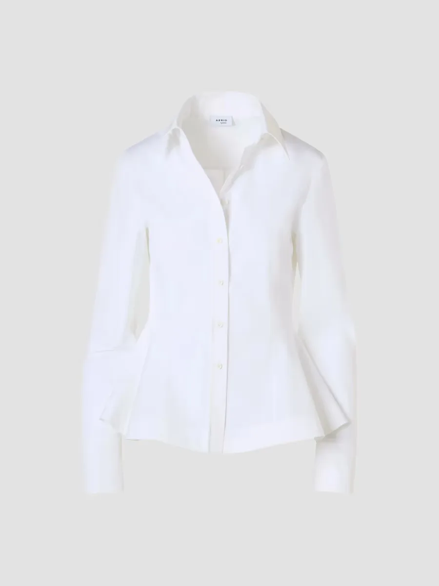 Cotton Poplin Peplum Blouse