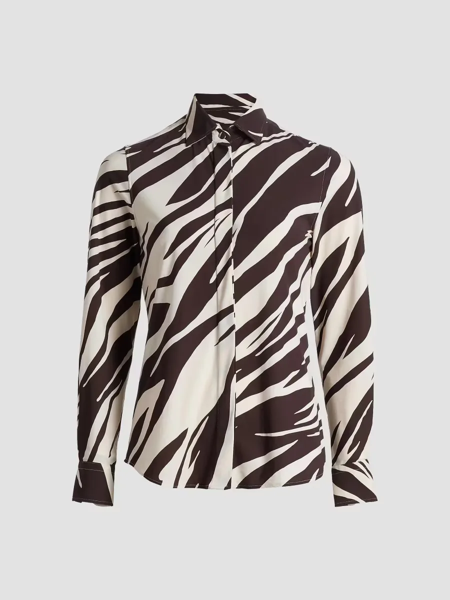 Rosyna Zebra-Striped Jersey Shirt
