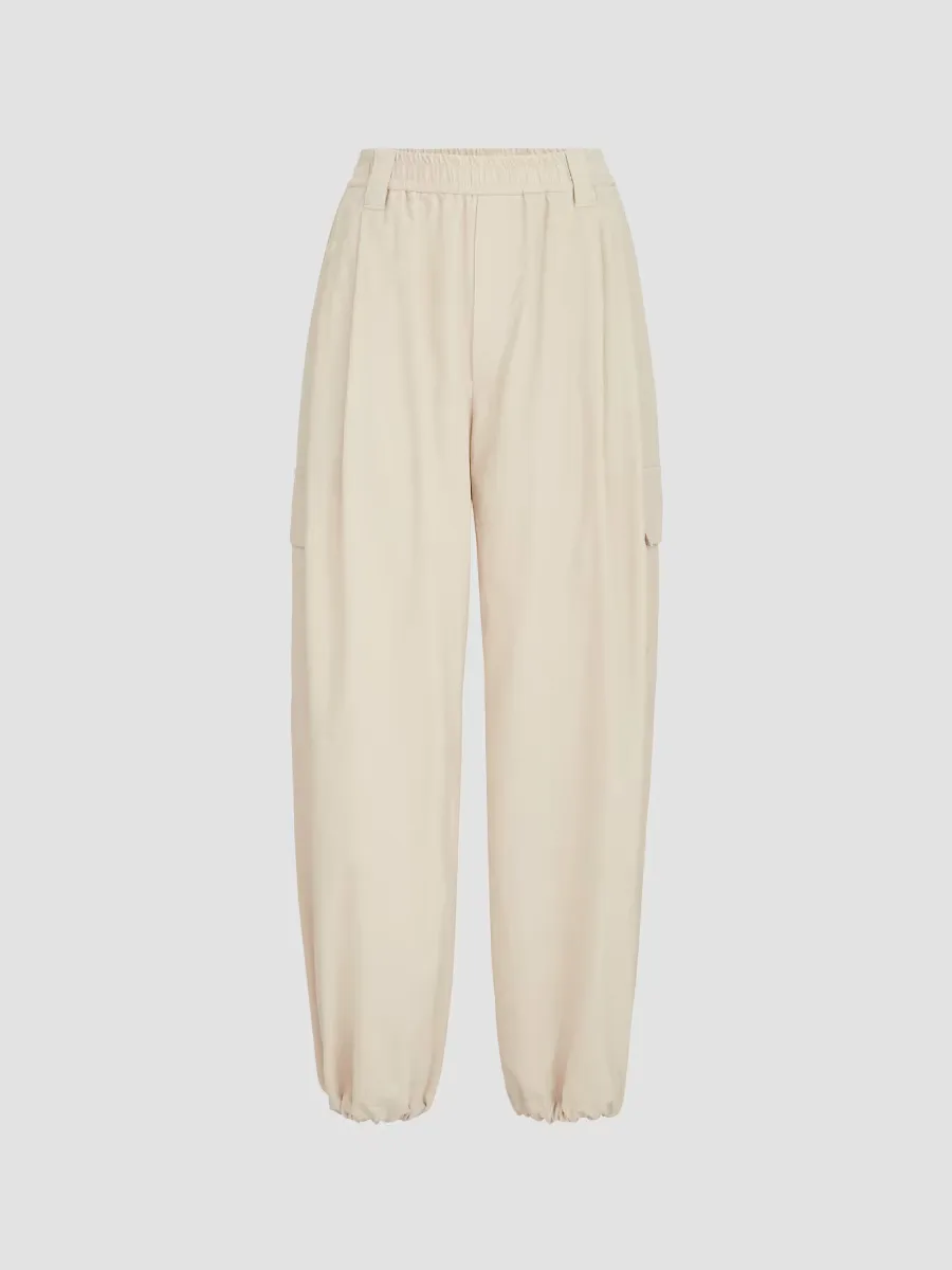 Techno Cotton and Cashmere Corduroy Baggy Cargo Trousers