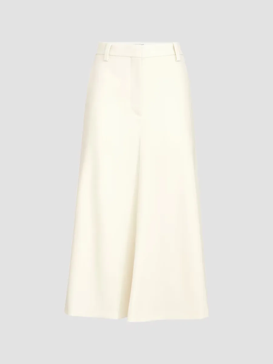 Comfort Virgin Wool Gabardine Flute Skirt with Monili