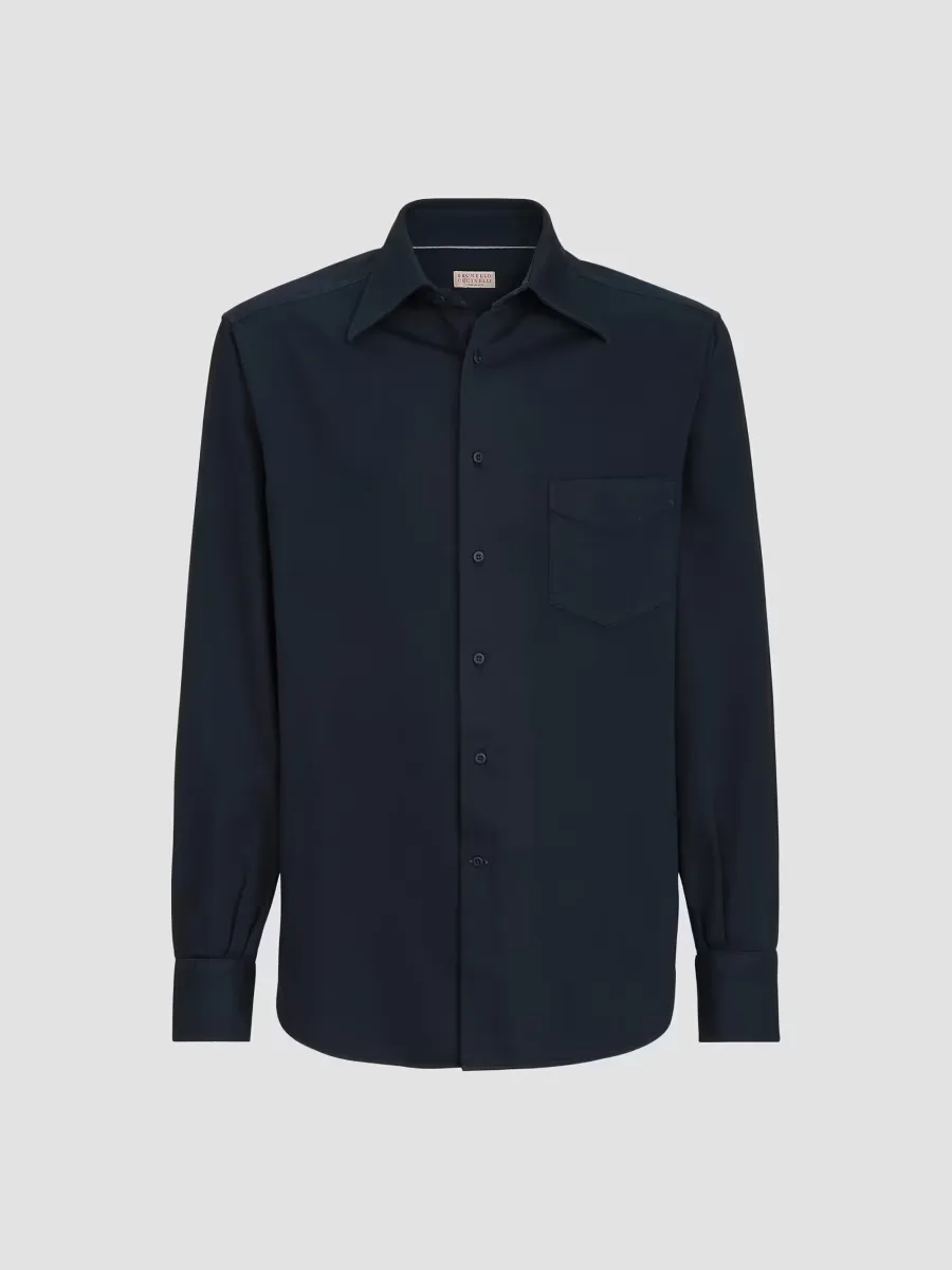 Garment-Dyed Cotton Gabardine Shirt