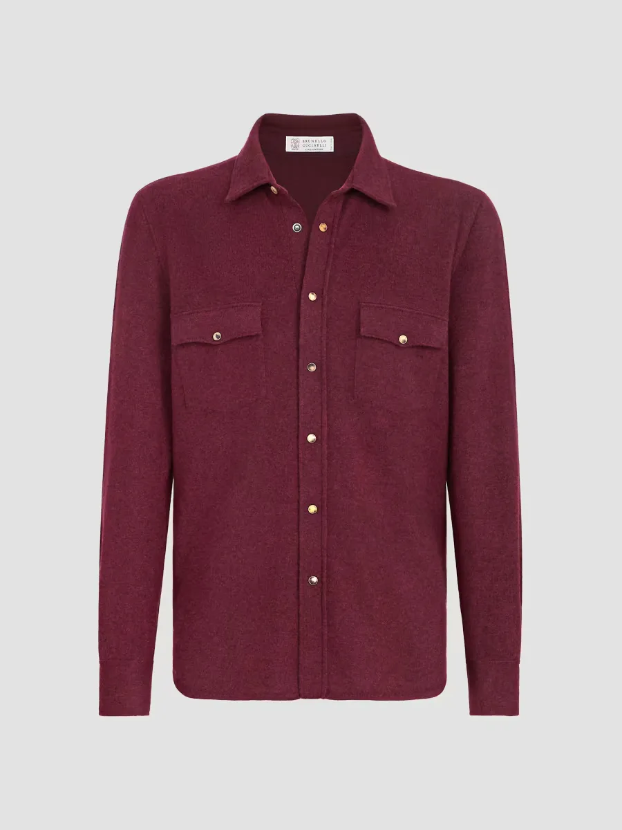 Virgin Wool, Cashmere and Silk Knit Shirt