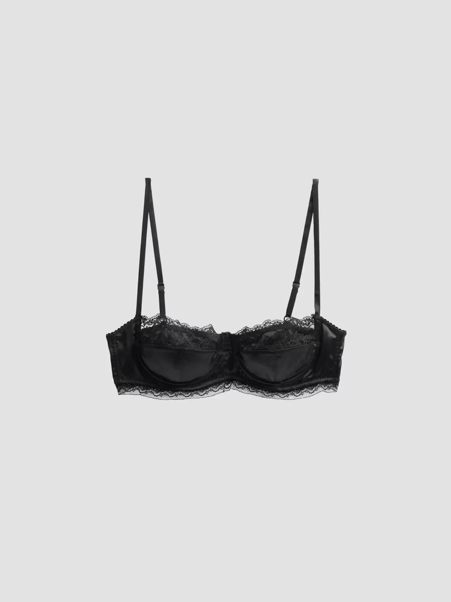 Velata Silk Lace-Trimmed Bra