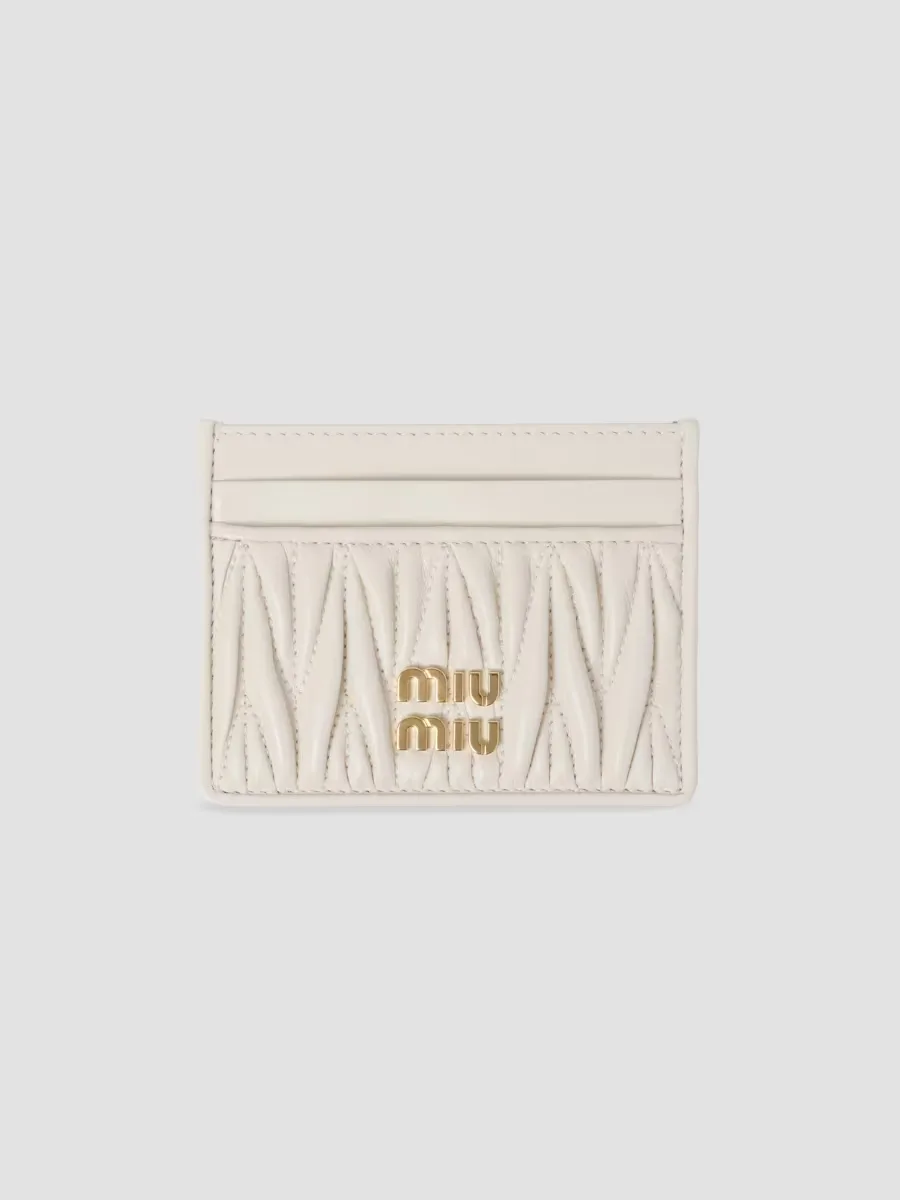 Matelass Nappa Leather Card Holder by Miu Miu