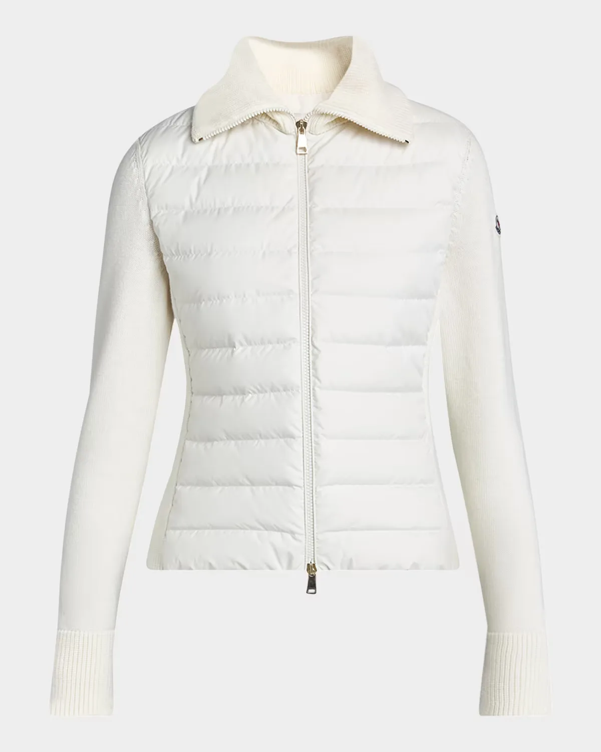 Padded Wool Zip-Up Cardigan
