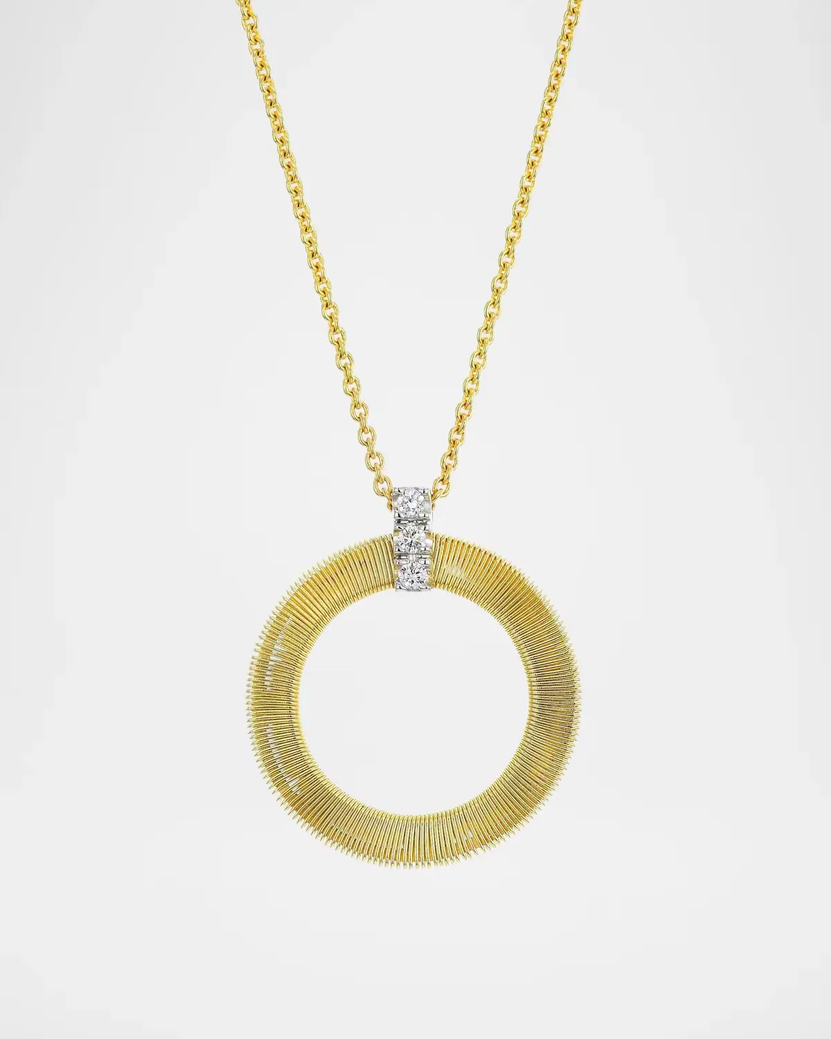 Masai 18K Yellow Gold Coil Circle Pendant Necklace with Diamonds by Marco Bicego