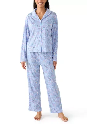 Floral Notch Collar Pajama Set