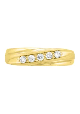 1/4 ct. t.w. Lab Grown Diamond Gents Band Ring in 10K Yellow Gold by Belk & Co