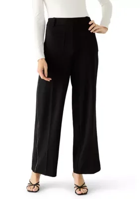 Metallic Piping Wide Leg Pants