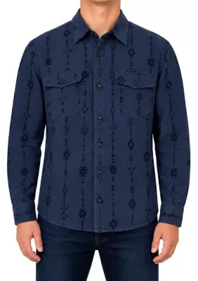 Long Sleeve Tonal Print Shirt