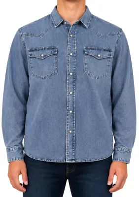 Long Sleeve Woven Denim Shirt