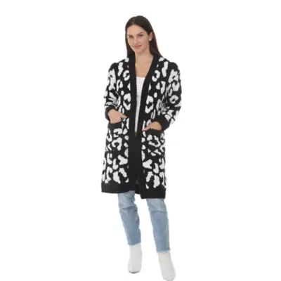 Leopard Print Plush Cardigan