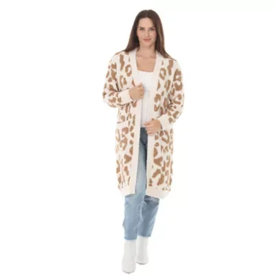 Leopard Print Plush Cardigan