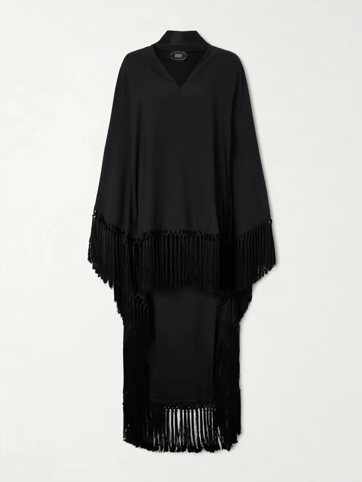 - Cecil Fringed Crepe Kaftan - by Taller Marmo