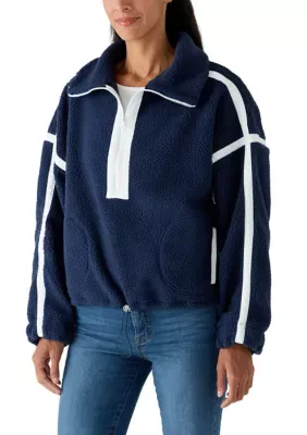 Striped Sherpa 1/4 Zip Jacket