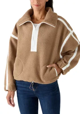 Striped Sherpa 1/4 Zip Jacket