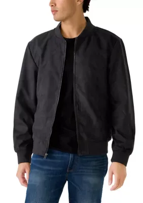 Faux Suede Patch Pocket Bomber Jacket