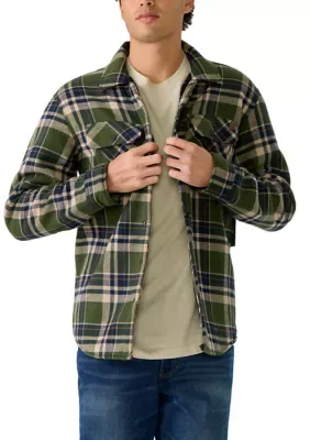 Plaid Sherpa Lined Flannel Shacket