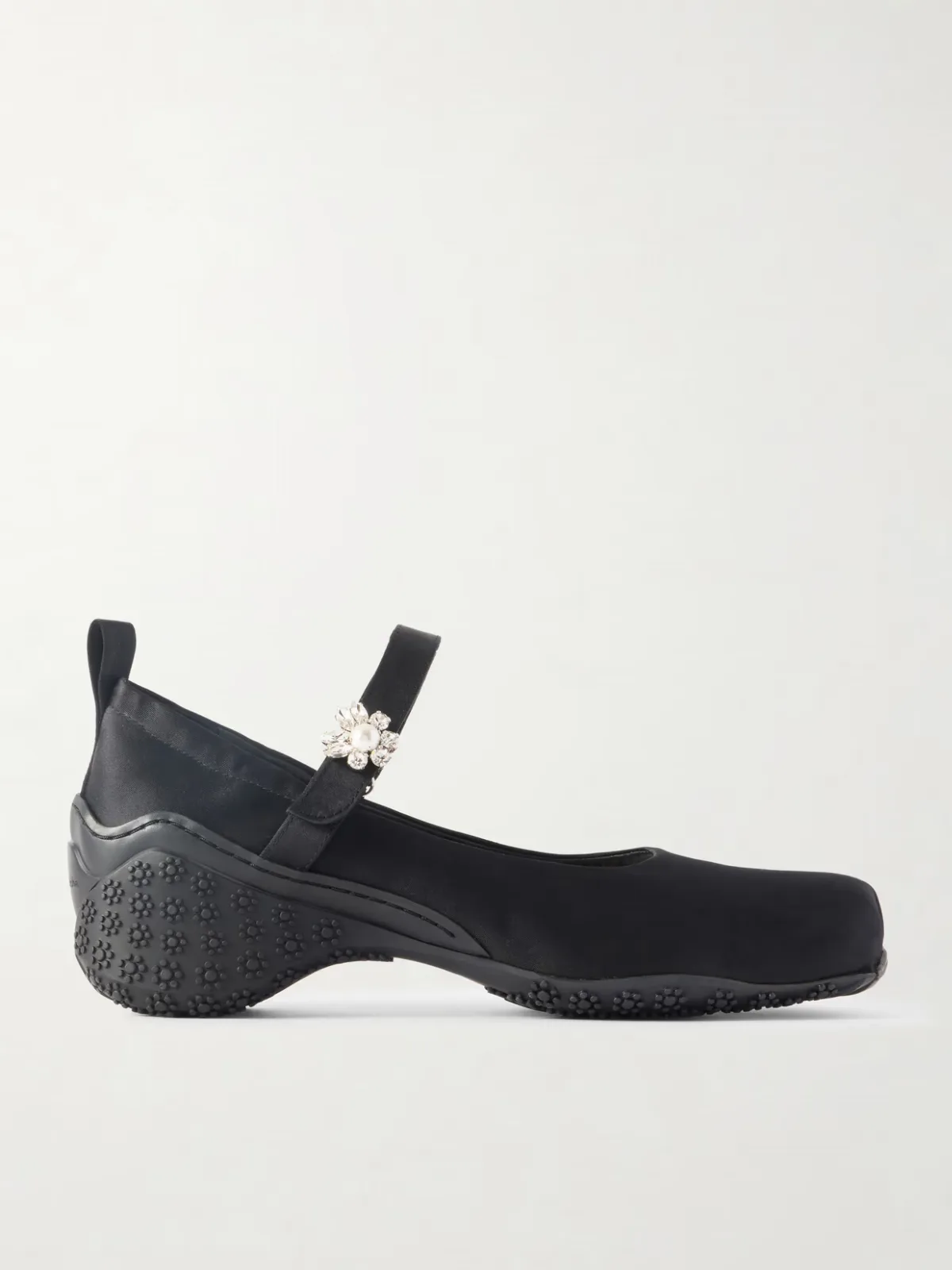 - Embellished Satin Mary Jane Pumps -