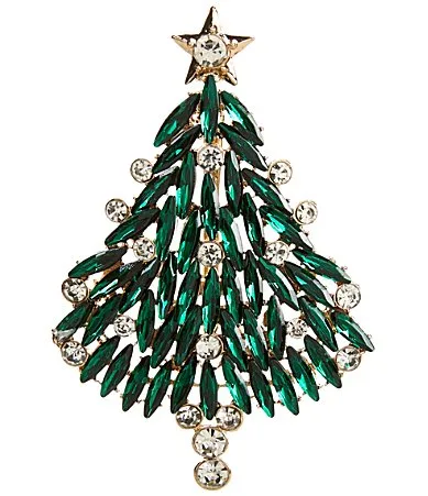 Merry & Bright Holiday Emerald Green Tree Pin by Merry & Bright