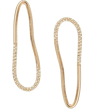 Gemma Layne Mismatch Pave Oval Drop Earrings by Gemma Layne
