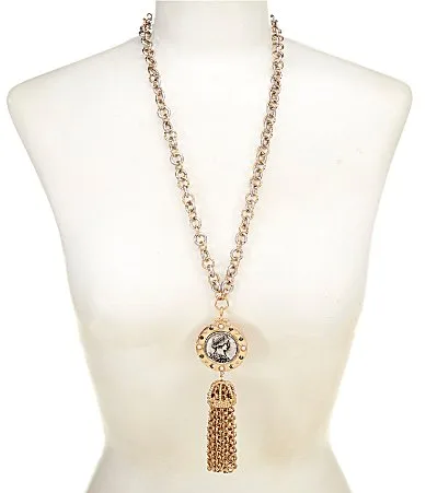 Coin and Tassel Short Pendant Necklace by Southern Living