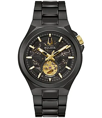 Maquina Automatic Black Tone Stainless Steel Bracelet Watch by Bulova