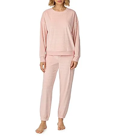DKNY by Donna Karan Round Neck Long Sleeve Knit Jogger Pajama Set