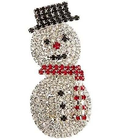Crystal Holiday Snowman Pin by Merry & Bright