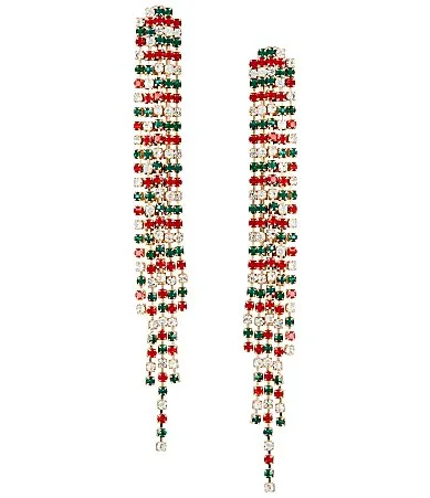 Holiday Tassel Chandelier Earrings