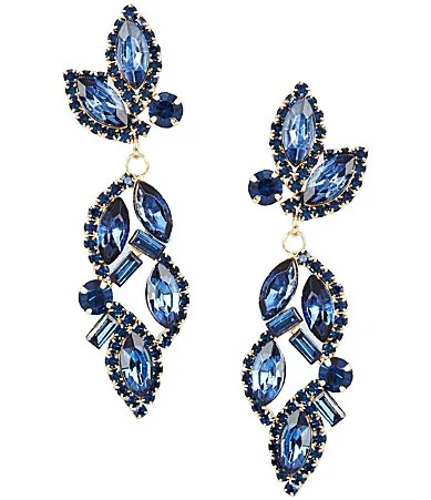 Southern Living x Borrowed & Blue Marquis Rhinestone Statement Drop Earrings