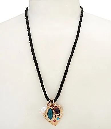 Mixed Charm Rope Long Pendant Necklace by Southern Living