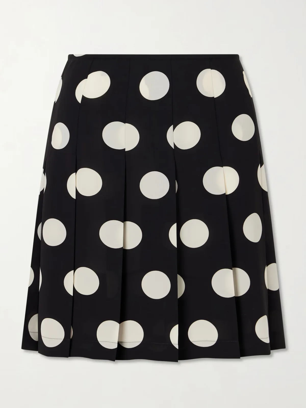 - Pleated Polka-dot Georgette Midi Skirt -