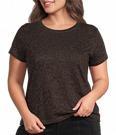 The Perfect Tee Leopard Printed Crew Neck Short Sleeve Top