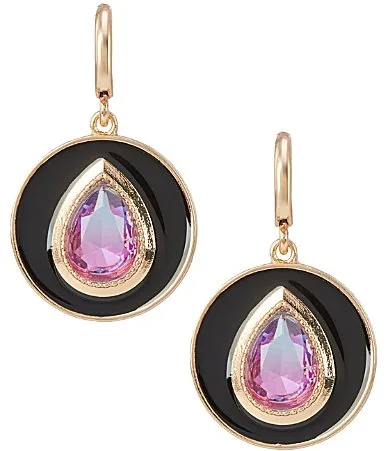 Ombre Stone Huggie Hoop Earrings