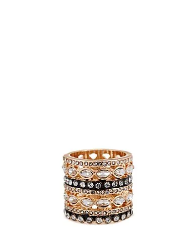 Two Tone Pave Statement Ring by Gemma Layne