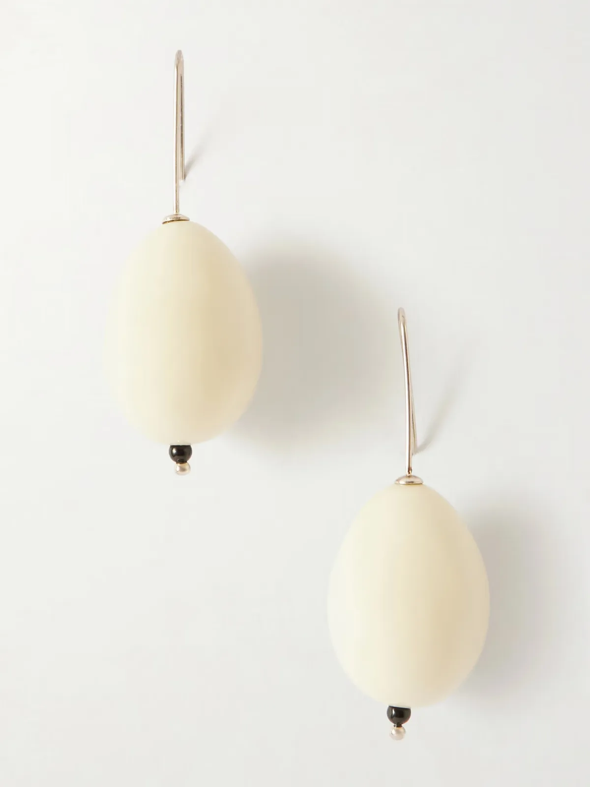 - Host Egg Porcelain, Crystal-quartz And Sterling Silver Earrings -