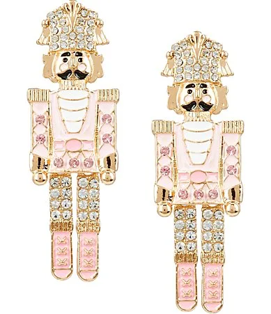 Pink Nutcracker Drop Earrings