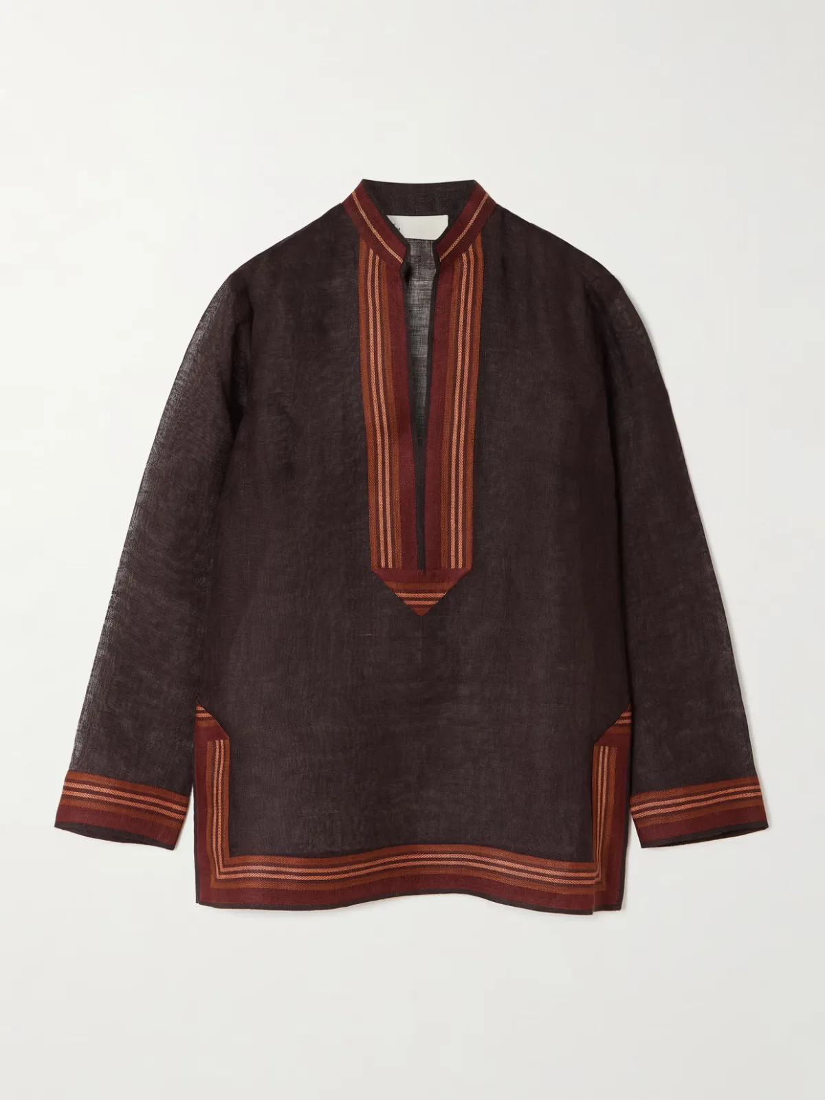 - Striped Linen Tunic - by Tory Burch