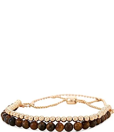 Semi Precious Beaded Adjustable Bracelet by Anna & Ava